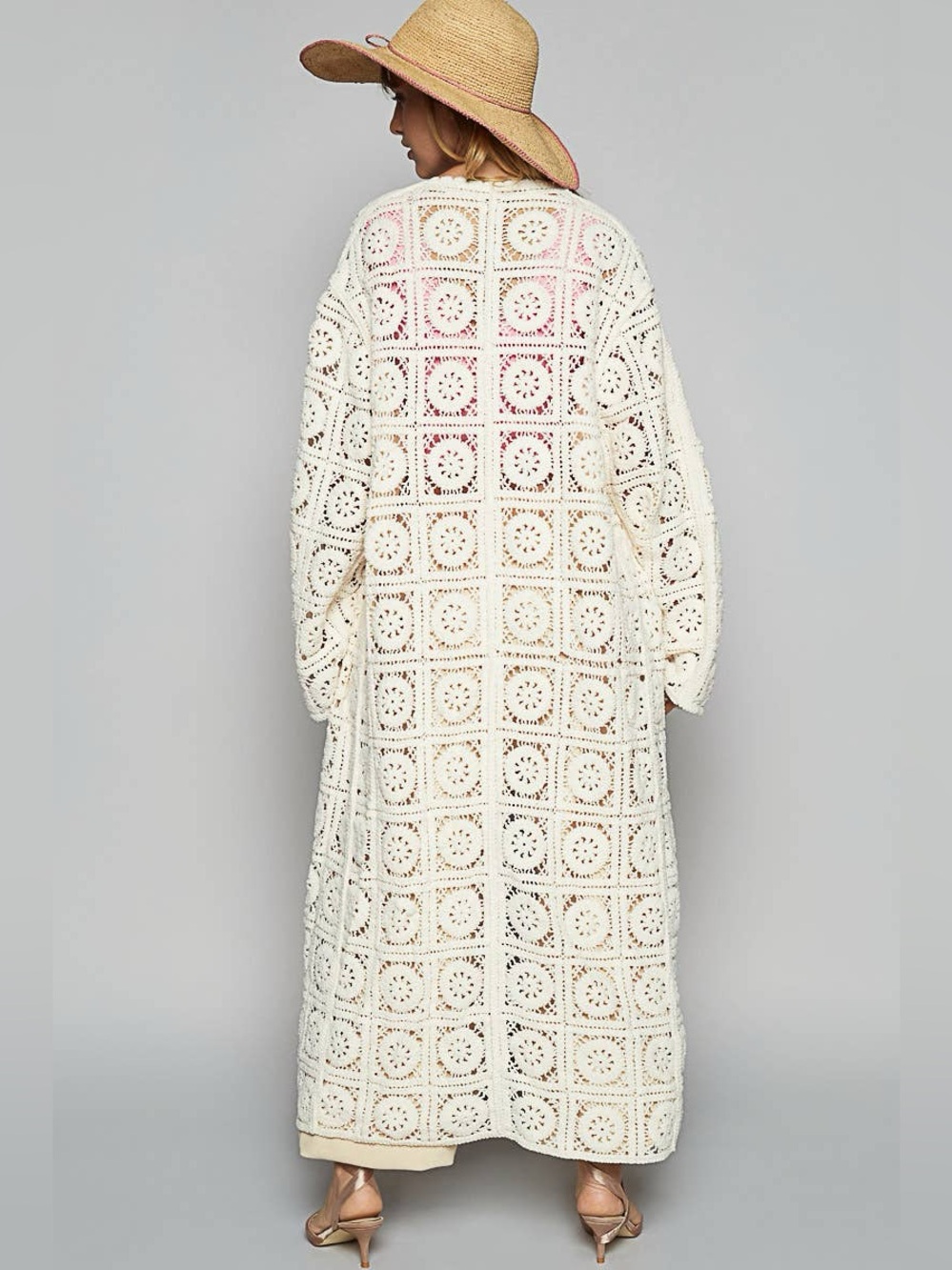 POL Cream Crochet Duster Cardigan - Picture 2 of 3